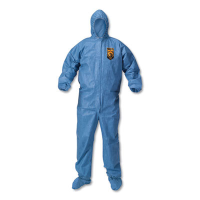 A60 Blood And Chemical Splash Protection Coveralls, Large, Blue, 24/carton